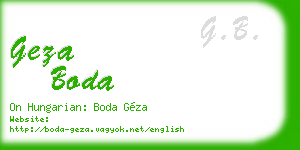 geza boda business card